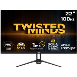 Twisted Minds Flat Gaming Monitor 22'' FHD - 100Hz, TM22FHD100IPS
