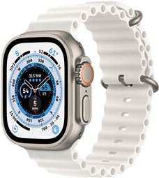 Apple Watch Ultra GPS + Cellular 49mm Titanium Case/White Ocean Band