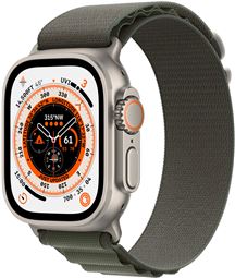 Apple Watch Ultra GPS + Cellular 49mm Titanium Case/Green Alpine Loop - Small