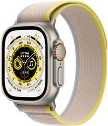 Apple Watch Ultra GPS + Cell, 49mm Titanium Case / Yellow/Beige Trail Loop S/M