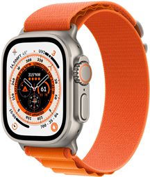 Apple Watch Ultra GPS + Cell, 49mm Titanium Case/Orange Alpine Loop - Large