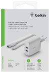Belkin Dual Wall Charger Usb-A Pvc A-Musb Cable 1M 24W White