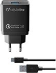 Cellularline USB Charger Kit QC, Quick Charge 3,0, Type-C kabel 1 m.